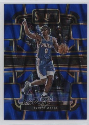 2023-24 Panini Select Concourse Blue Tectonic Prizm 80/99 Tyrese Maxey #44 11ng