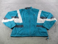 Vintage Nike Jacket Mens Medium Teal Colorblock Nylon Zip Windbreaker 90s