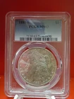 1881 S United States Morgan Silver Dollar PCGS MS 63 Light Gold Tone