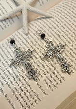 Silver cross-shaped earrings