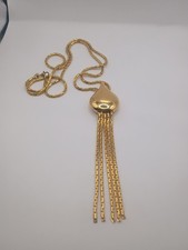 Monet Tassel Necklace Chain Designer Gold Plated 31