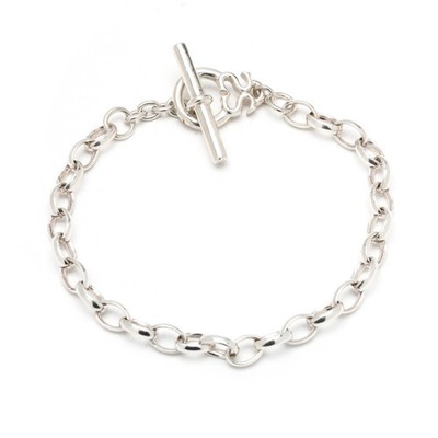 Slane Oval Link Toggle Chain Bracelet, Sterling Silver, Length 7.5 Inches