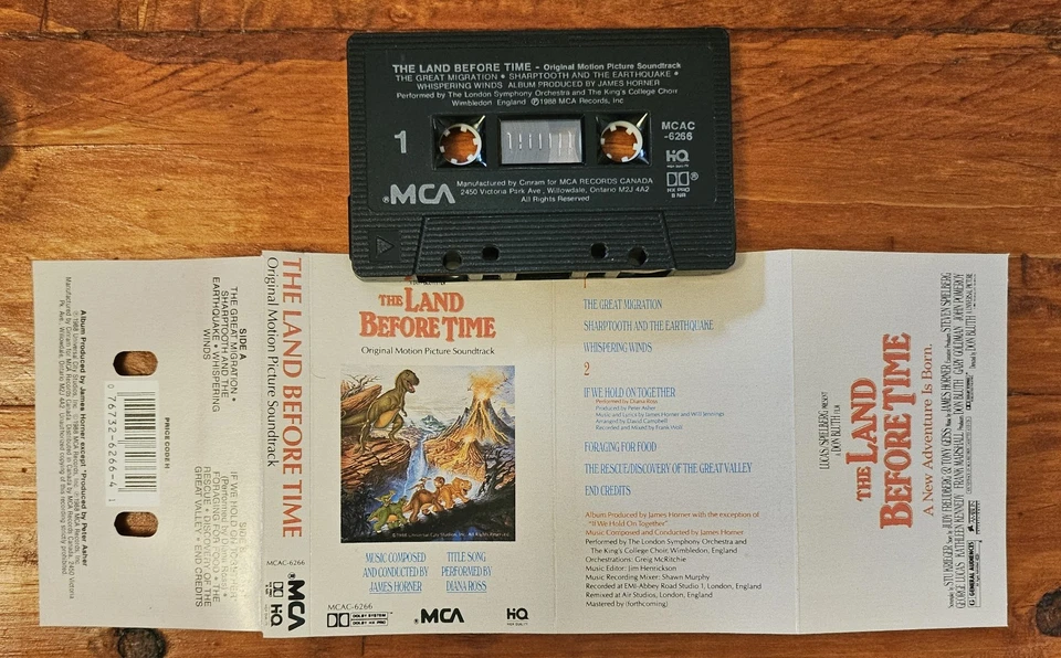 The Land Before Time Ost Soundtrack Cassette Tape Canada  Like New 1988 Rare  - Image 3 of 3