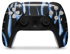 Skin Sony PS5 Controller Metal Flames Blue