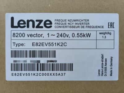 E82EV551K2C NEW LENZE E82EV551_2C 8200 Vector 1-240v 0.55kW