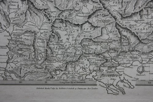 ALTER BALKAN, MAZEDONIEN, THRAKIEN, ILLYRIEN, original antike Karte SDUK 1844 - Bild 3 von 5