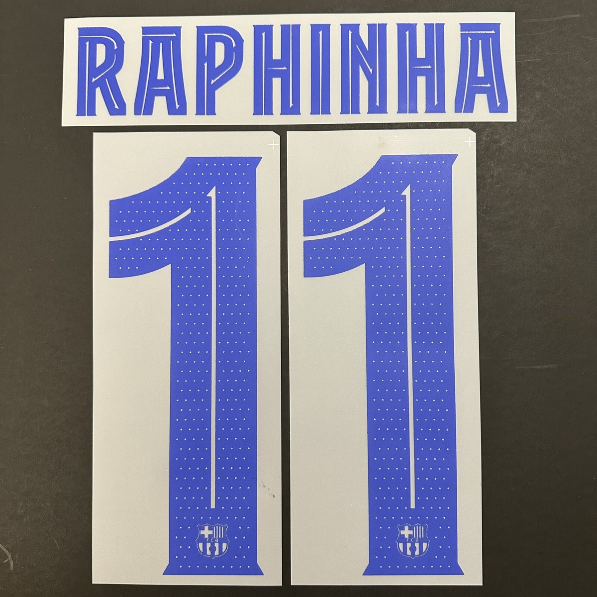 Raphinha #11 Barcelona 24/25 Away Name & Number- UCL Font