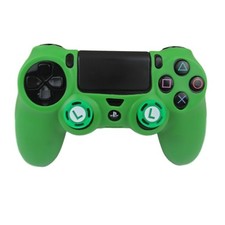 Silicone Grip Green Shell Cover  2 Multi Thumb Grips For PS4 Controller