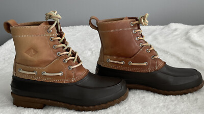 Sperry Decoy Duck Hunting Waterproof Brown Leather Boots  display picture 2