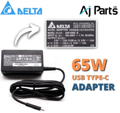 Delta Netzteil für Infinix Inbook Y4 Max Ladegerät USB-C 65W 20 V 3,25A Netzteil
