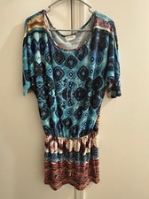 Style Rack Print Mini Dress Cinched Waist