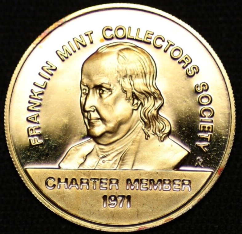 Franklin Mint ~ 1971 ~ Charter Member Medal ~ 92.5% ~ PROOF