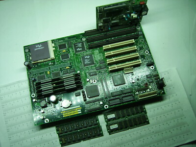 Intel Pentium SY022 CPU  SOCKET 7  motherboard RAM ISA MODEM  VINTAGE COMPUTER