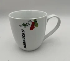 Starbucks Christmas Holiday Winter Mittens & Dove 13 oz Coffee Mug Cup ~2011