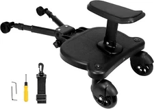 Universal Stroller Board with Detachable Seat, 2 in1 Buggy Board Suitable for...