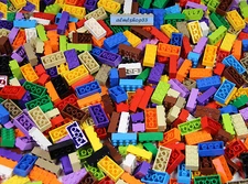 LEGO - All 2x4 Bricks - Assorted Colors Basic Building Blocks Classic Bulk Pound