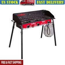 30,000 BTU 16-3-Burner Gas Stove 3-Sided Windscreen Outdoor Removable Legs NEW