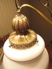 Vintage Mid Century Modern Hanging Glass Swag Lamp Hollywood Regency chain  plug — photo 5