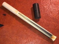 Jerry Rauenzahn 4 Point Prong Pool Cue Front. Ebony into Maple.