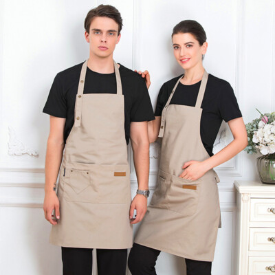 Damen Herren Kochen Küche Restaurant Koch verstellbare Latzschürze Kleid mit Tasche