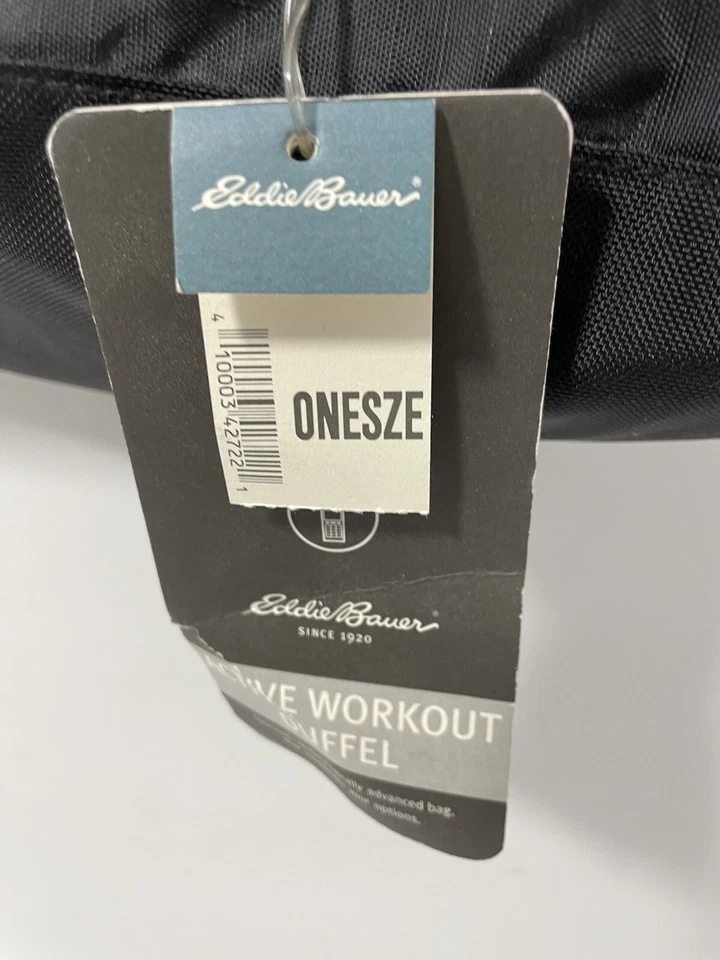 Nescafe Taster's Choice coffee Eddie Bauer Black Nylon Duffle Gym Bag promo NWT - Image 3 of 4
