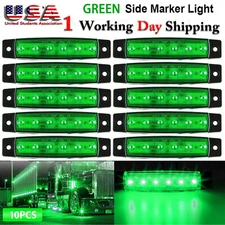 10Pcs Green 6 LED Side Marker Lights For Truck Boat Trailer Auto Clearance Light