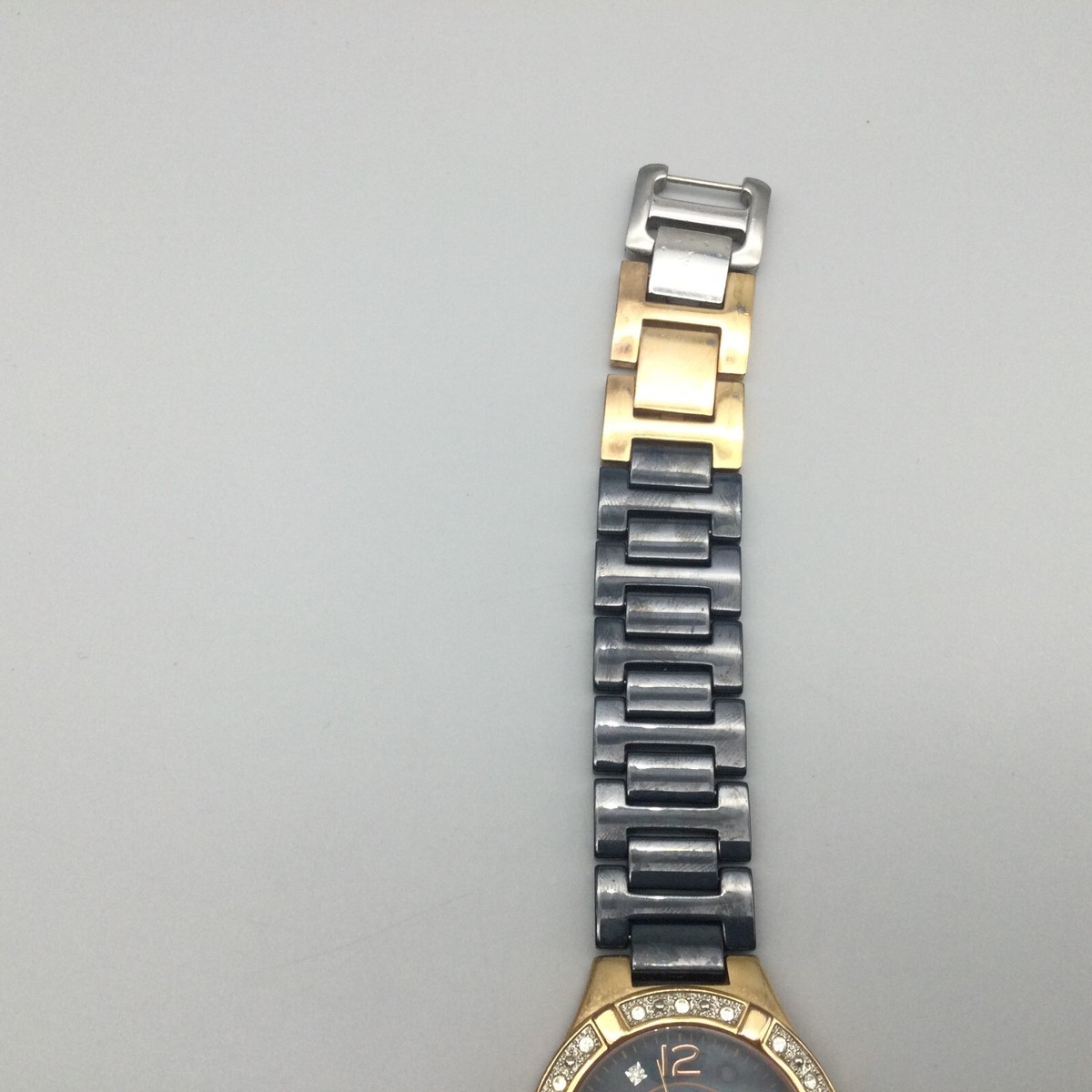 Anne Klein Watch Women 34mm Gold Tone Gray MOP Pave Bezel  display picture 2