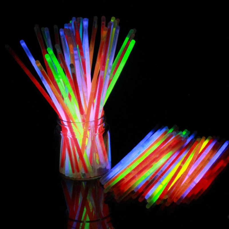 24PCS Halloween GLOW in the Dark Sticks 6'' Length Colorful Glow