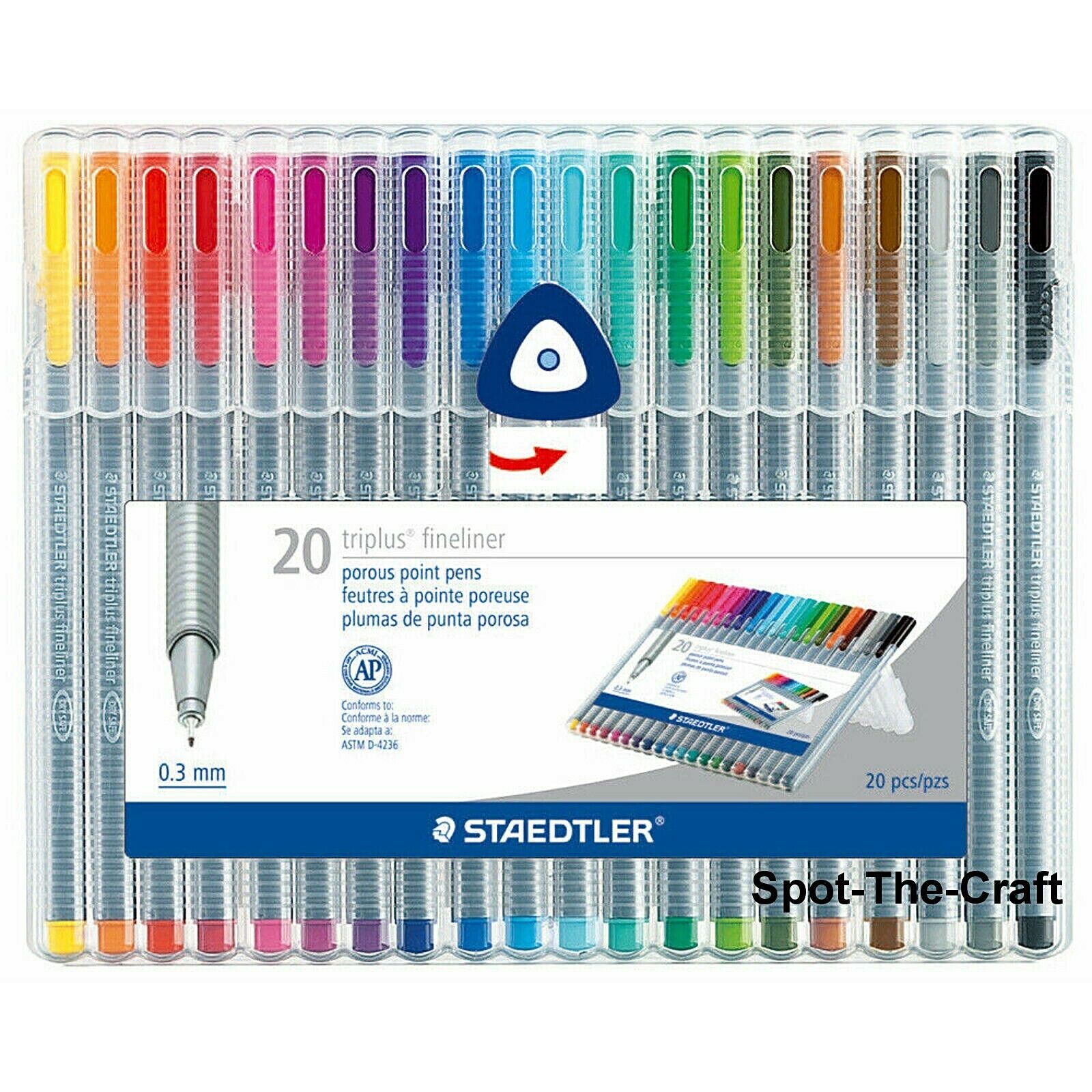 Staedtler Triplus Fineliner Pens 20 Brilliant Colors 0.3mm 334 SB20A604