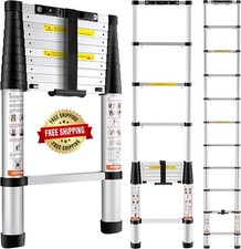 Escalera Telescopica De Aluminio Plegable Para Trabajo 10.5 Pies Ft 330 Libras