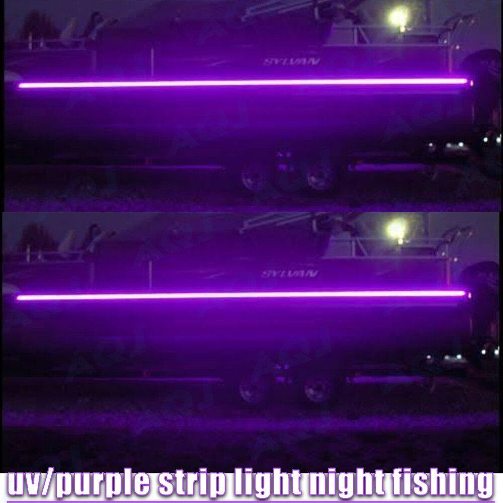 16 ft UV LED Strip Black Light Night Fishing Ultraviolet Boat 12v DC