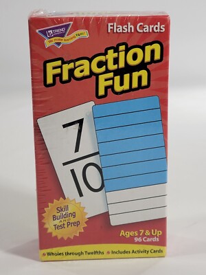 Trend Enterprises Trend Fraction Fun Flash Card Mathmatics Math School Learn New