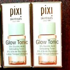 Pixi Skintreats Exfoliating Toner Glow Tonic  1.3 fl oz Face Skincare Lot 2x