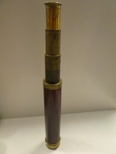 ANTIQUE DOLLAND LONDON TELESCOPE MAHOGANY WOOD BRASS SHIPPING SAILORS NAVY SIGHT