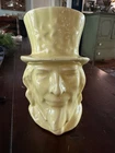 VINTAGE GLAZED YELLOW CERAMIC UNCLE SAM HEAD w/HAT MCCOY MARKED PLANTER