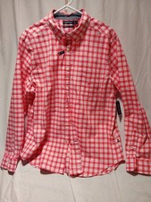 Nautica Classic Fit/Stretch L-sleeve Button-down XL Men's Shirt Red Check NWT