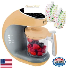 EVLA'S Baby Food Maker Steamer Blender Processor 6 Pouches BPA-Free Touch Screen