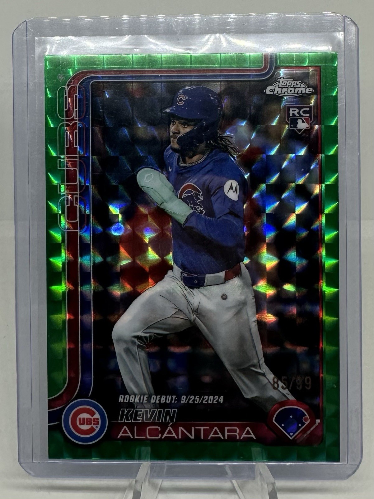 2025 Topps Chrome Update Kevin Alcantara Rookie Debut Green Geometric /99
