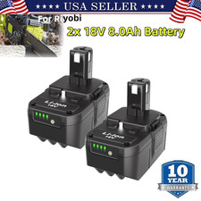 2X 8.0Ah For RYOBI P108 18V One Plus High Capacity 18 Volt Lithium-Ion Battery