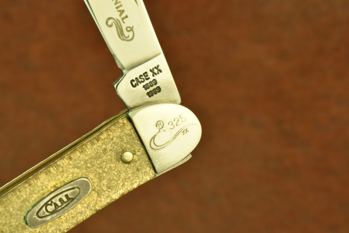 CASE XX USA 1889-1989 CENTENNIAL GOLD STONE MINI COPPERHEAD KNIFE