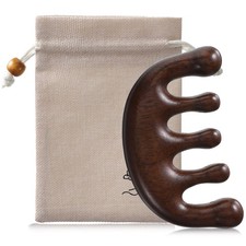 Sandalwood Massage Comb, Wooden Hair Growth Scalp Massager Comb, Gua Sha Head...