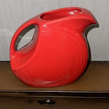 Red Fiestaware Scarlet Disc Ceramic Pitcher 67 Ounce NEW