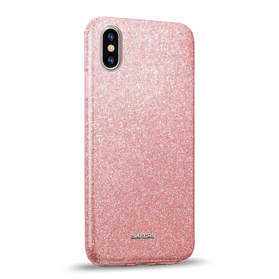 Silikon Schutz Hülle für iPhone 5s 6s 7 8 Plus Xs Max Glitzer Tasche Cover Case - Bild 2 von 4