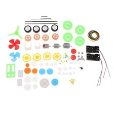 112Pcs Plastic Gears Motor Tires DIY Kit Car Accessories Model Educational Toys
