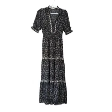 Max Studio Women's Small Maxi Dress Cottage Fairie Peasant Feminine Ren Faire