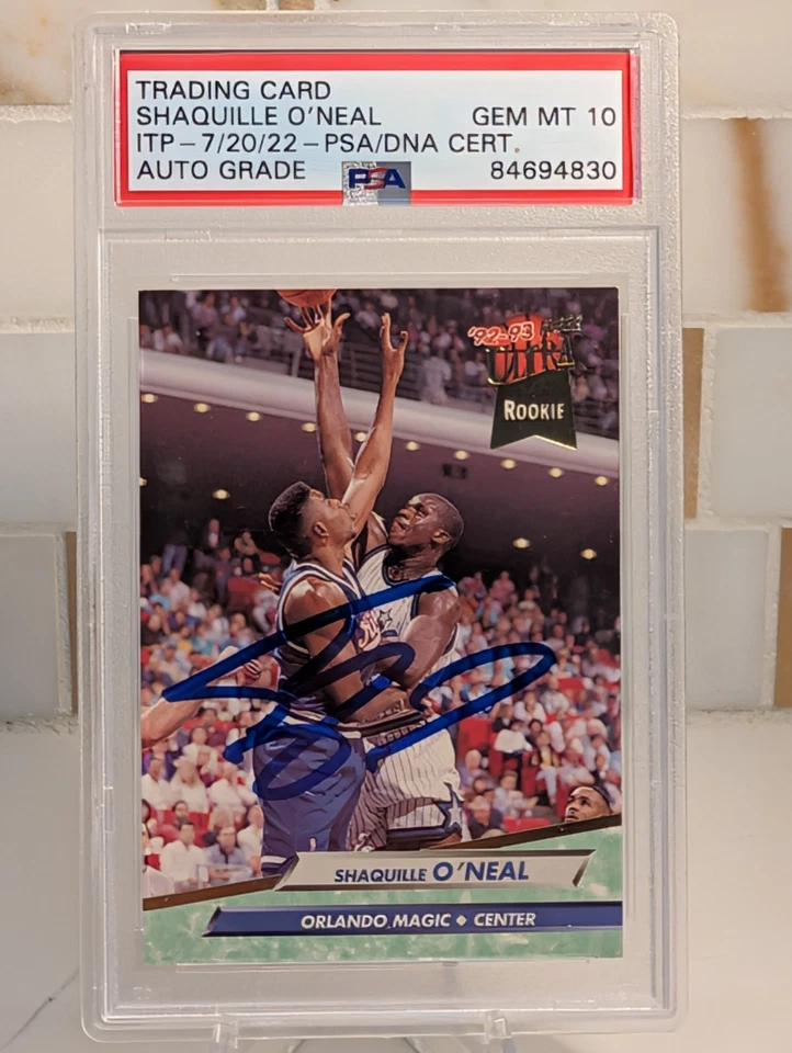 Fleer Ultra Shaquille O'Neal #328 1992-93 radiocontrol novato Shaq firmado automático PSA ADN 10 Foto 3 de 4