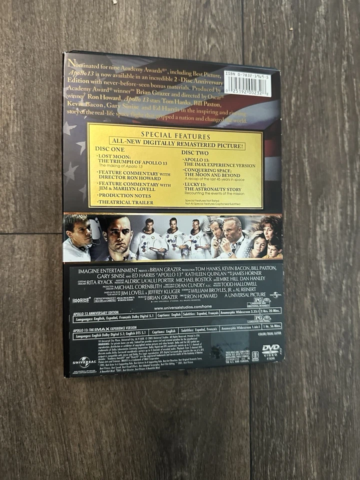 Apollo 13 (2001) DVD 2-Disc Anniversary Edition (2005) Tom Hanks Widescreen - Image 2 of 2