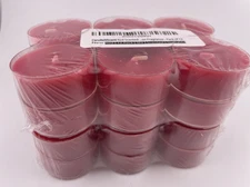 2 Dozen Red Tea Lights, Cinnamon? Scented, Clear Cups - NEW in sealed package