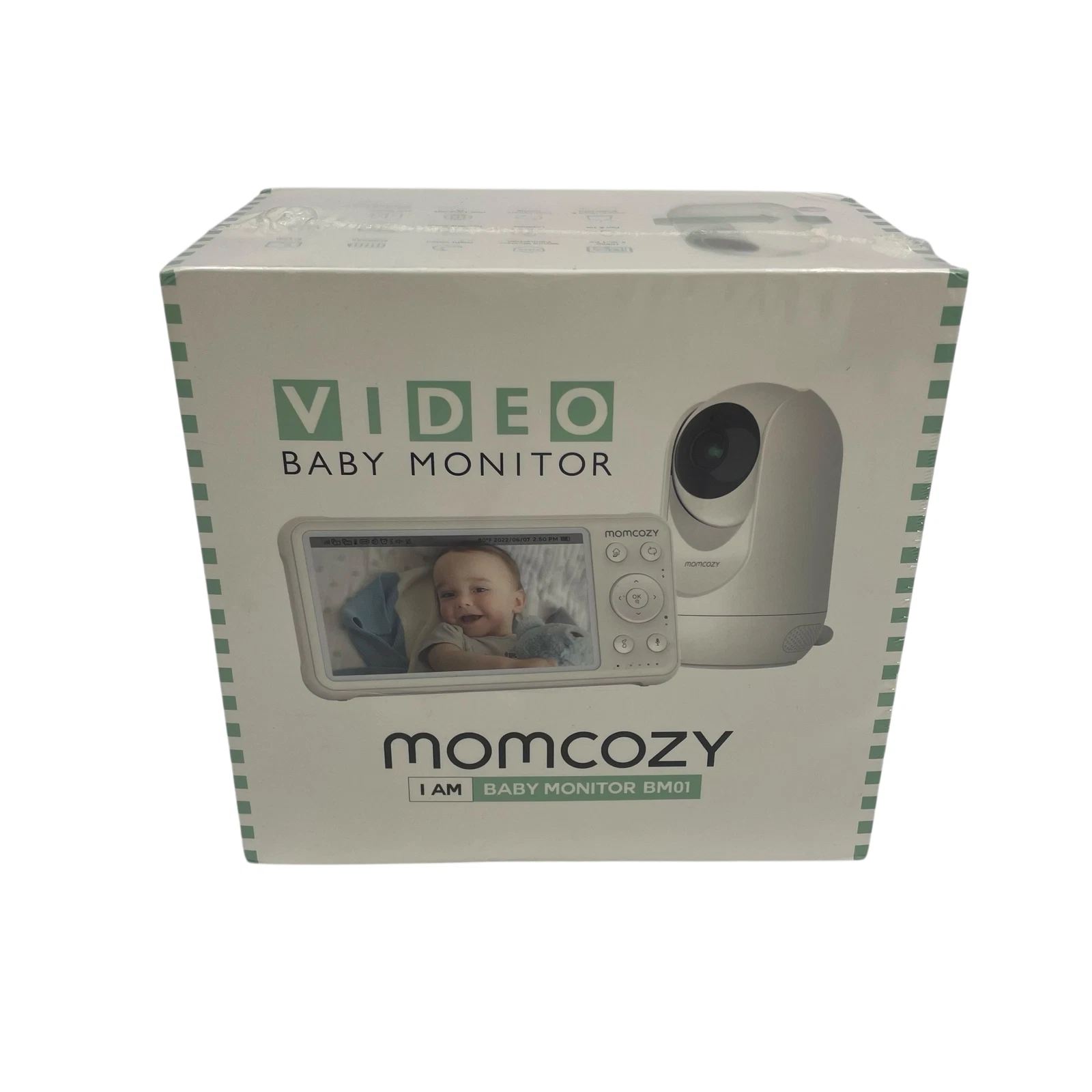 Momcozy Video Baby Monitor Model BM01 5" 1080p White w/ Night Vision #N1459 (TC)