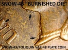 1889 Indian Head Cent - AU SNOW-43/POLIQUIN  PLATE (BOTH), BURNISHED DIE  (J915)